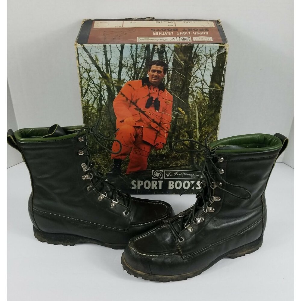 Boston Red Sox Ted Williams Sears Leather Combat Boots Size 7.5 B Rare with Box!